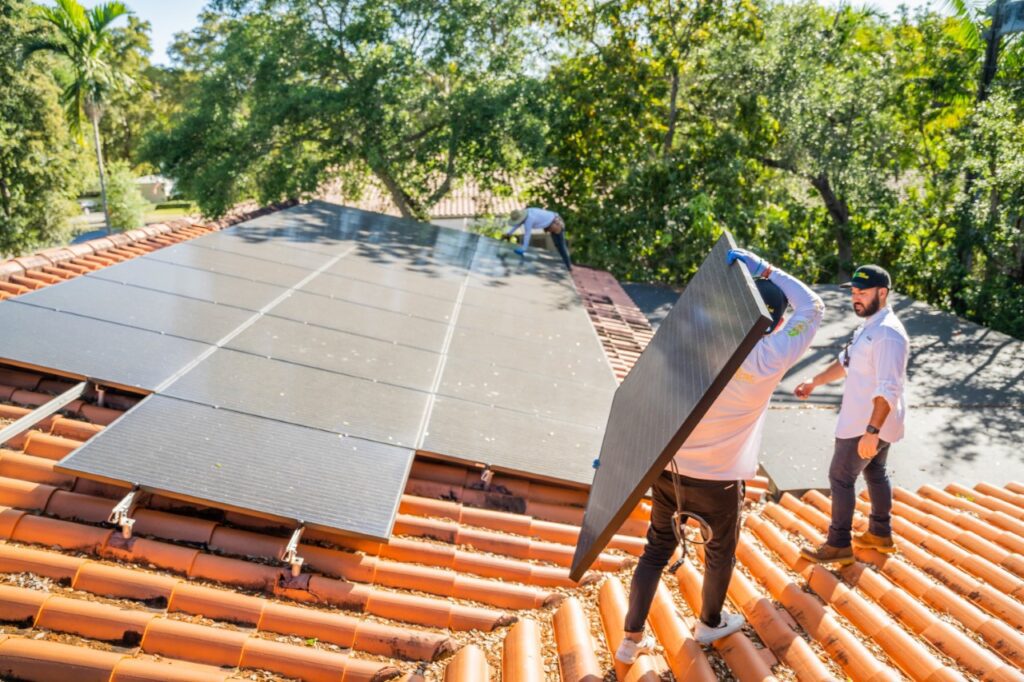 Residential installation of solar panels