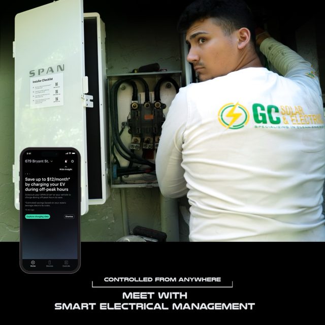 Powering the future, one panel at a time ⚡🔋

Smart energy starts at the source. With advanced electrical management and real-time control, homeowners can monitor, optimize, and save all from the palm of their hand. Proud to bring smarter, cleaner energy solutions to every home.

Visit our website for a FREE Estimate
🔗www.gcsolarelectric.com
📞24/7 Support: 305-917-9282
📍7265 NW 25th Street, Miami, Florida

#SmartEnergy #SolarPower #CleanEnergy #SPANPanel #EnergyIndependence